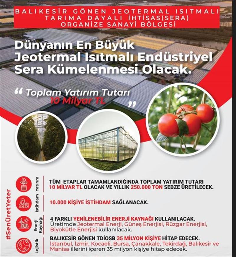2 - Gönen’de Türkiye’nin En Büyük Jeotermal Kaynaklı Sera Organize Sanayi Bölgesi Oluşuyor